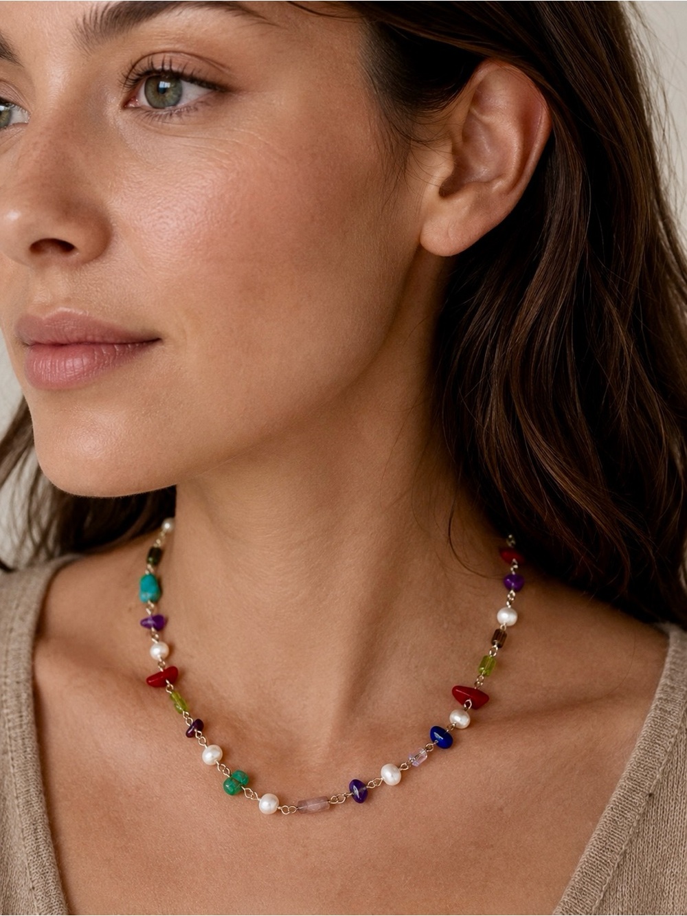 Silpada Necklace Amethyst, Lapis, Peridot, Coral & Turquoise • RARE • LIKE NEW